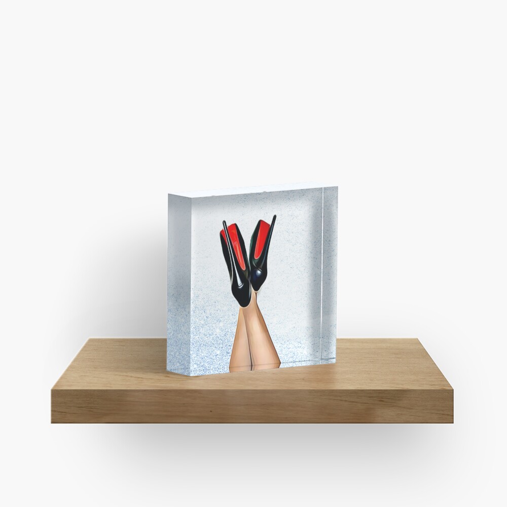 Christian Louboutin Sexy High Heel Red Bottoms Heels Up Acrylic Block