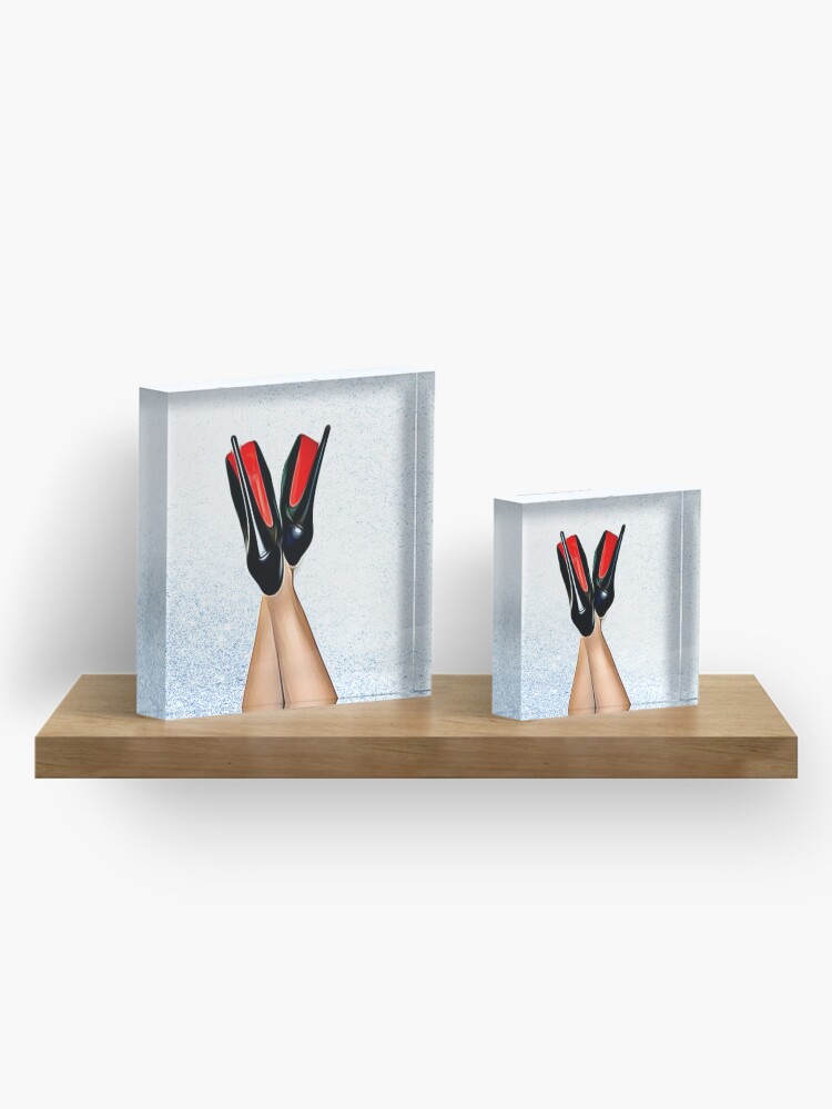 Alternate view of Christian Louboutin Sexy High Heel Red Bottoms Heels Up Acrylic Block
