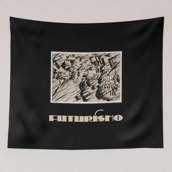 Item preview, FUTURISMO Umberto Boccioni Italian Futurism Fine Art Print with Typography. Tan Beige and Black designed and sold by kierkegaard.