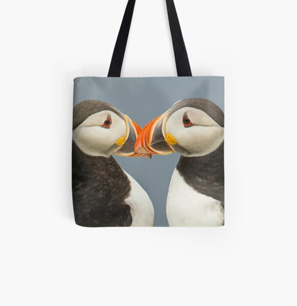 Pair of Atlantic Puffins All Over Print Tote Bag