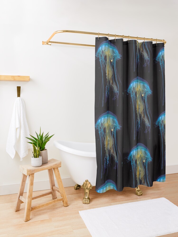 Alternate view of Juvenile Jelly on Black Shower Curtain