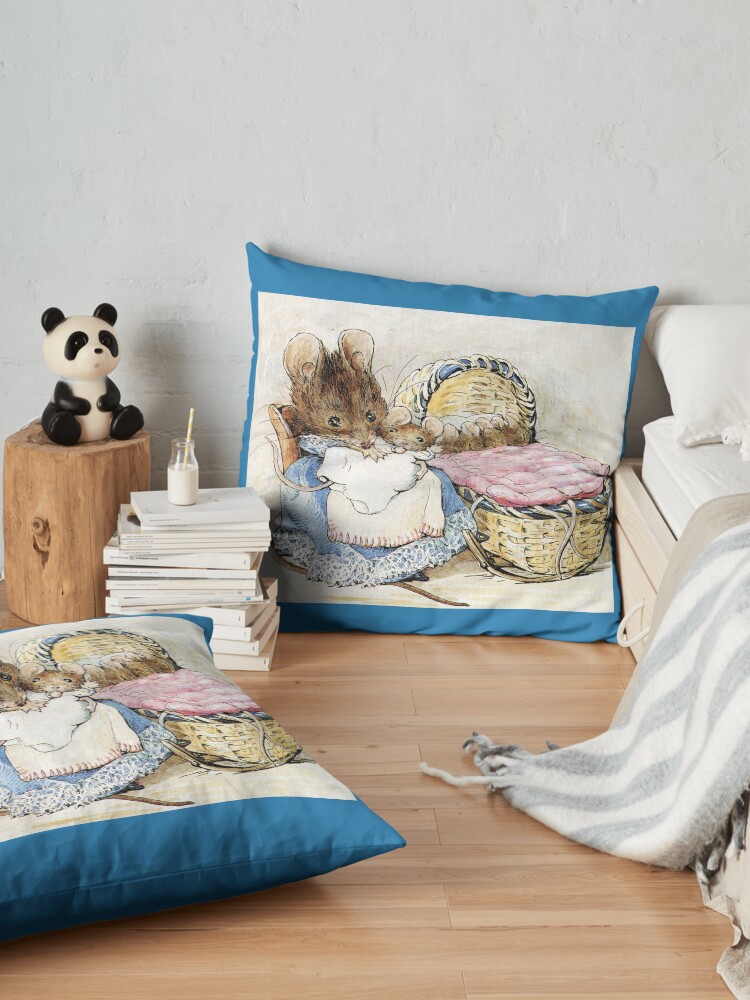 Alternate view of Hunca Munca and her Babies - Tale of Two Bad Mice - Beatrix Potter Floor Pillow
