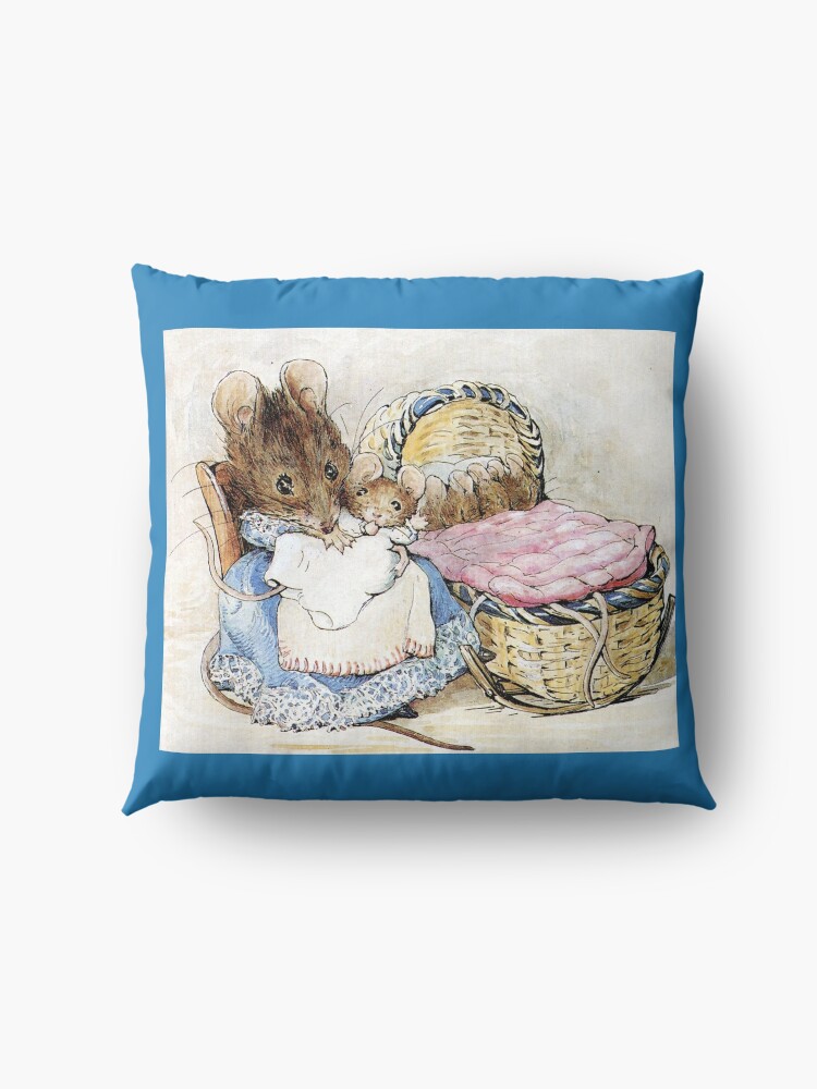 Alternate view of Hunca Munca and her Babies - Tale of Two Bad Mice - Beatrix Potter Floor Pillow