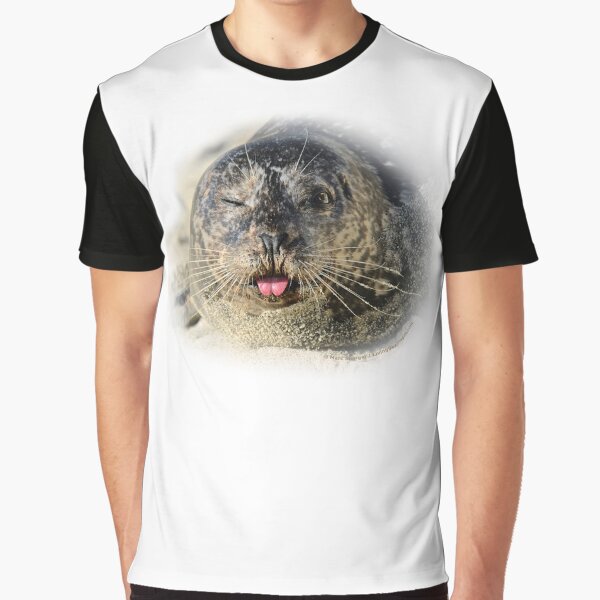 Winking Harbor Seal Graphic T-Shirt
