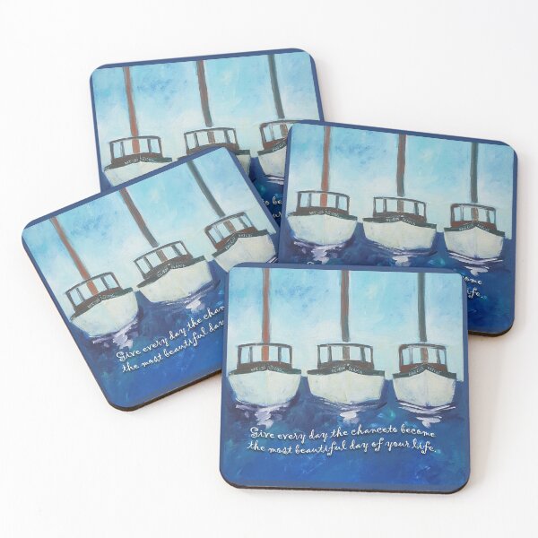 Item preview, Three Boats-Most Beautiful Day designed and sold by WatersEdgeGal.