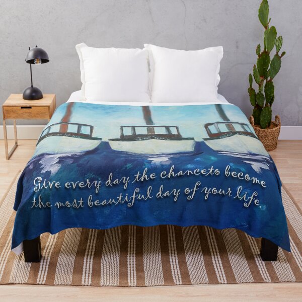 Item preview, Three Boats-Most Beautiful Day designed and sold by WatersEdgeGal.