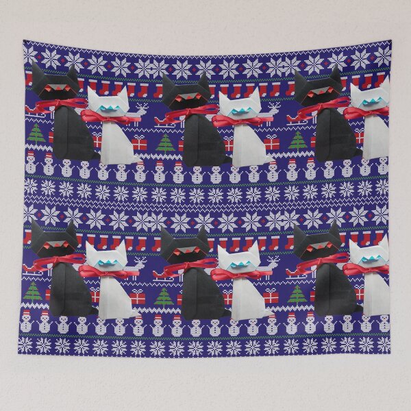 Item preview, Origami Cute Cats Paper Folding Art Ugly Christmas Sweater designed and sold by peter2art.
