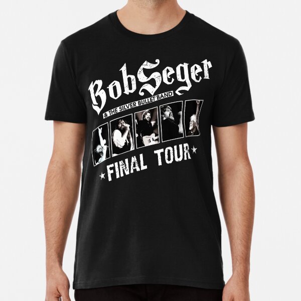 Unisex Tee Top Mens Guitar Rock n Roll Silver Bullet Band BOB SEGER T-SHIRT
