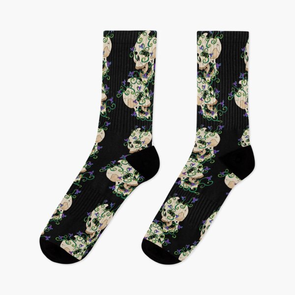 Item preview, twin skulls with flowers designed and sold by kyrnn.