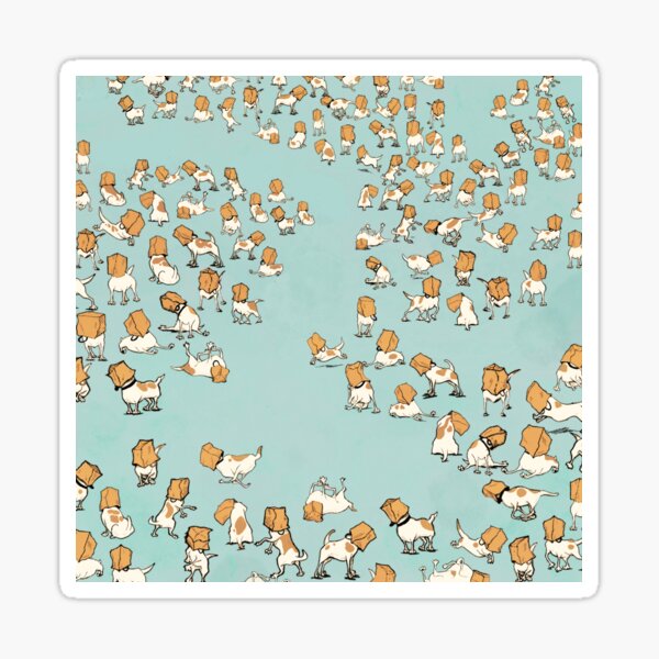 20000 Jack Russells with bags on their heads Sticker