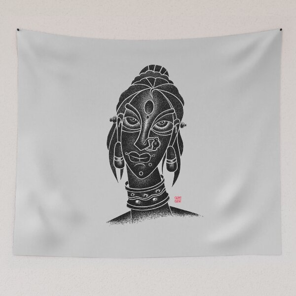 Item preview, Indian Young Tribal Woman Beautiful Face designed and sold by Wiggly Lines.