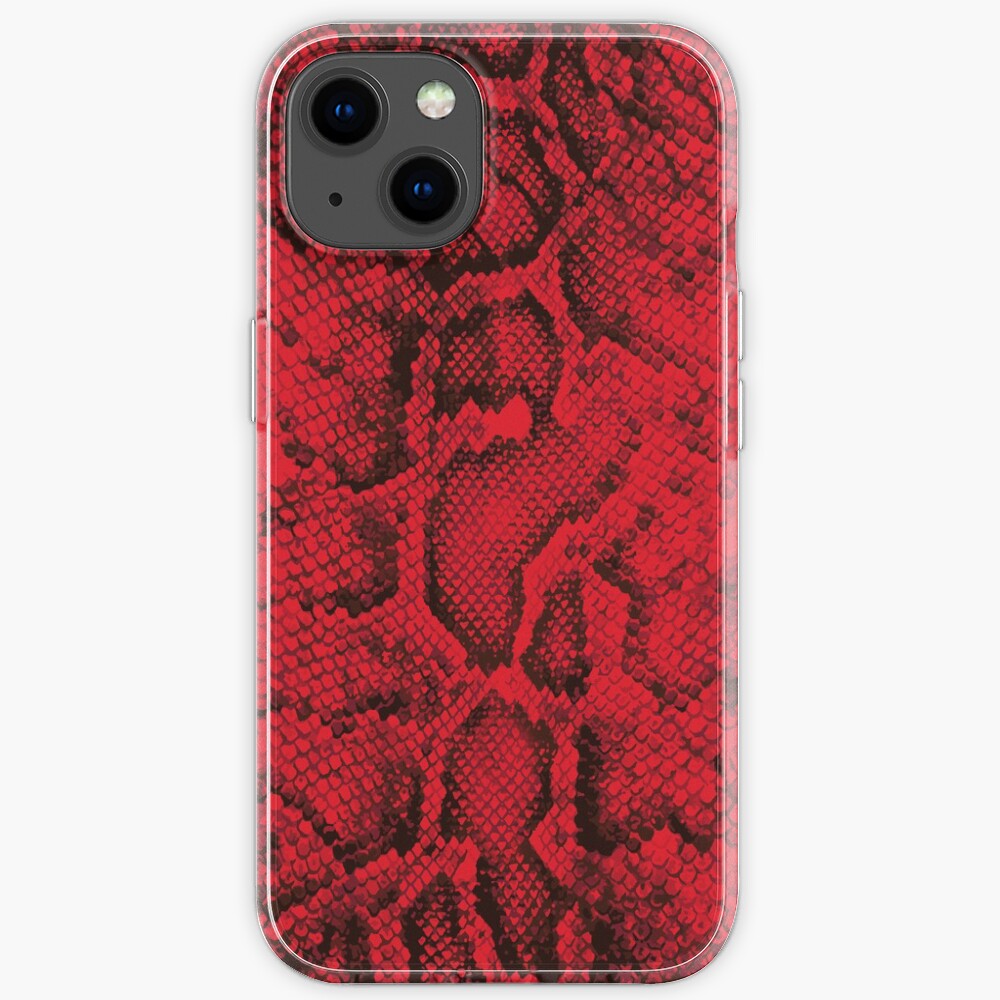 Rote Schlangenhaut iPhone-Hülle