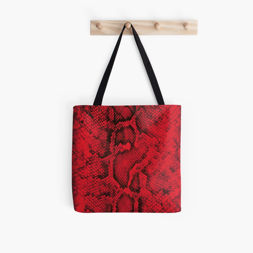 red snakeskin bag
