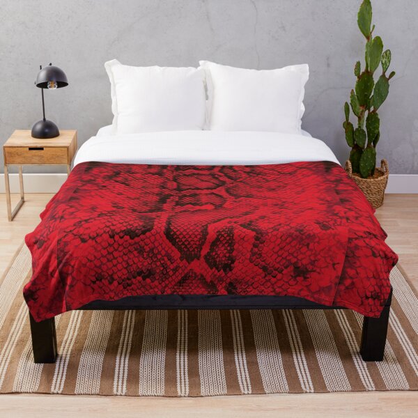 Red Snakeskin Throw Blanket
