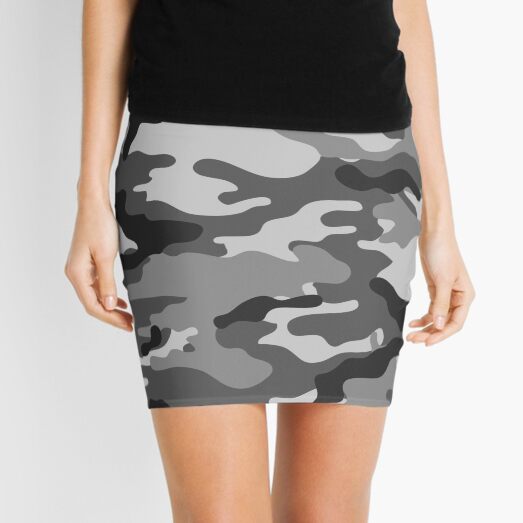 Gray Camo Mini Skirt