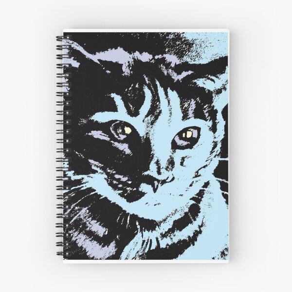 Artikelvorschau, Cool Cat Graphic ~ schwarz, blau und Lavendel entworfen und verkauft von Jane Oriel.