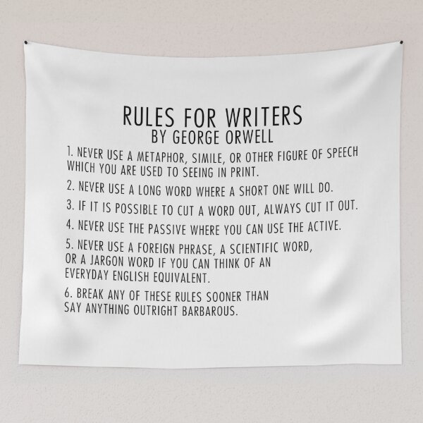 Item preview, rules for writers designed and sold by QuoteSpirations.
