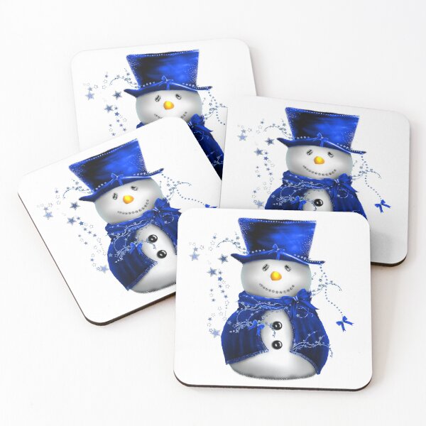 Item preview, Christmas Snowman in Blue Velvet designed and sold by GraphicAllusion.