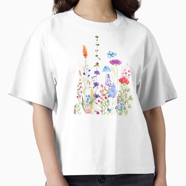 Item preview, hand painted colorful wild flowers watercolor painting designed and sold by ColorandColor.