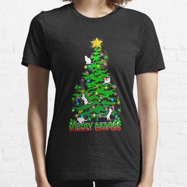 Cat Christmas Tree T Shirts for Sale Redbubble