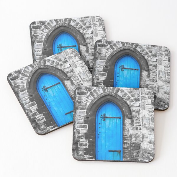 Item preview, A blue church door Penzance Cornwall with saturated blue and grey stonework designed and sold by RW Jemmett.