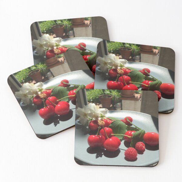Item preview, Still Life - fruit, framboise, cerise, flower - red&white colour designed and sold by BIPHOTONEWS.