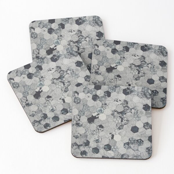 Item preview, Gray and Black Hive Printed Textile designed and sold by fariz yuhdi.