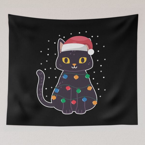 Item preview, Black Cat Christmas Light Tee I Kitten Lovers Gift designed and sold by 2blackcherries.
