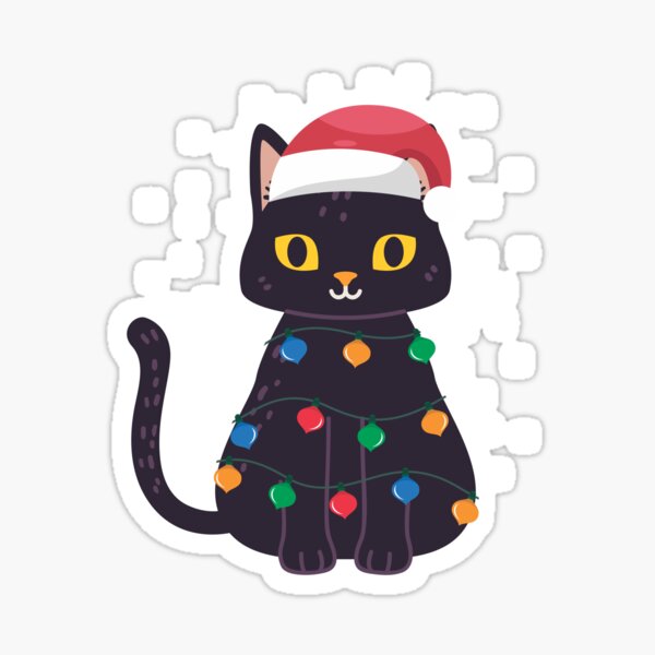 Item preview, Black Cat Christmas Light Tee I Kitten Lovers Gift designed and sold by 2blackcherries.