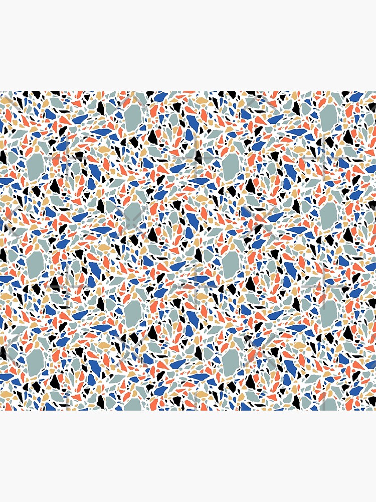 Terrazzo pattern in blue and salmon by ikerpazstudio