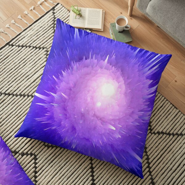 Space Neon Explosion #11 Floor Pillow