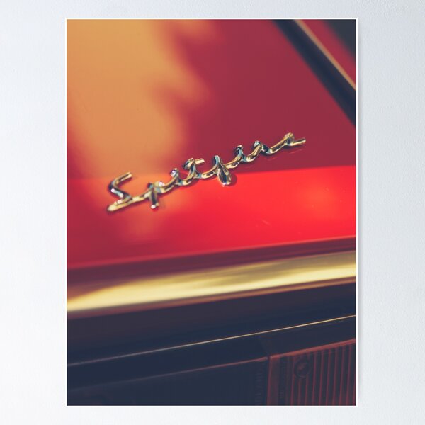 Item preview, Still life photo, Triumph Spitfire, chromed logo, british red sports car,  classic auto , Hasselblad fine art designed and sold by Spallutos.