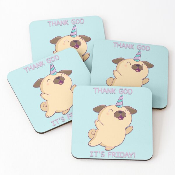 Item preview, THANK GOD IT'S FRIDAY! UNICORN PUG designed and sold by cupidchu.