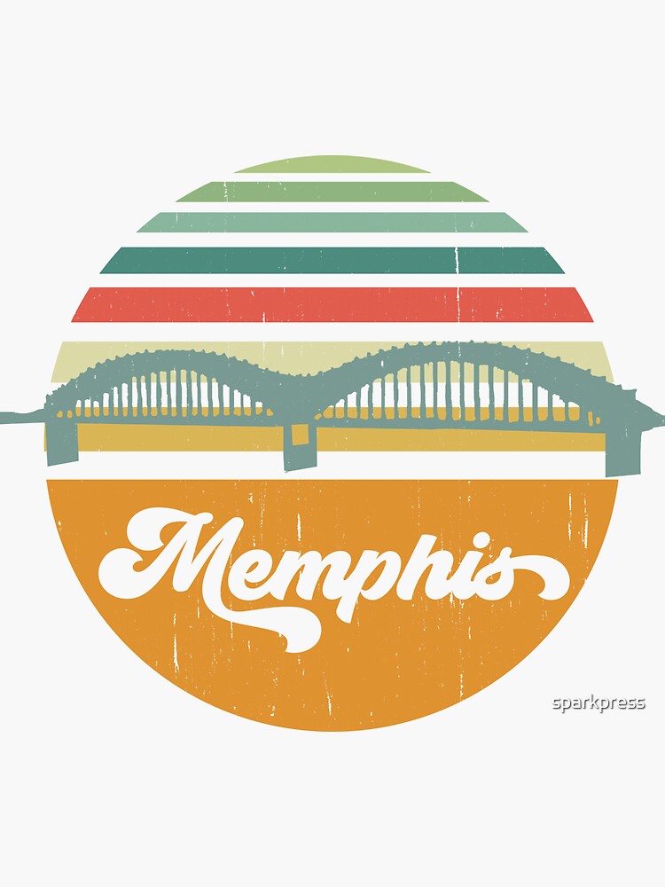 Memphis, Tennessee Sunset Souvenir, Vintage Bridge Design by sparkpress