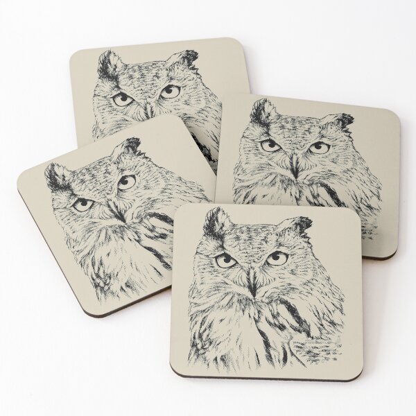 Item preview, Eagle Owl Portrait (bright background) designed and sold by MMMSdesigns.