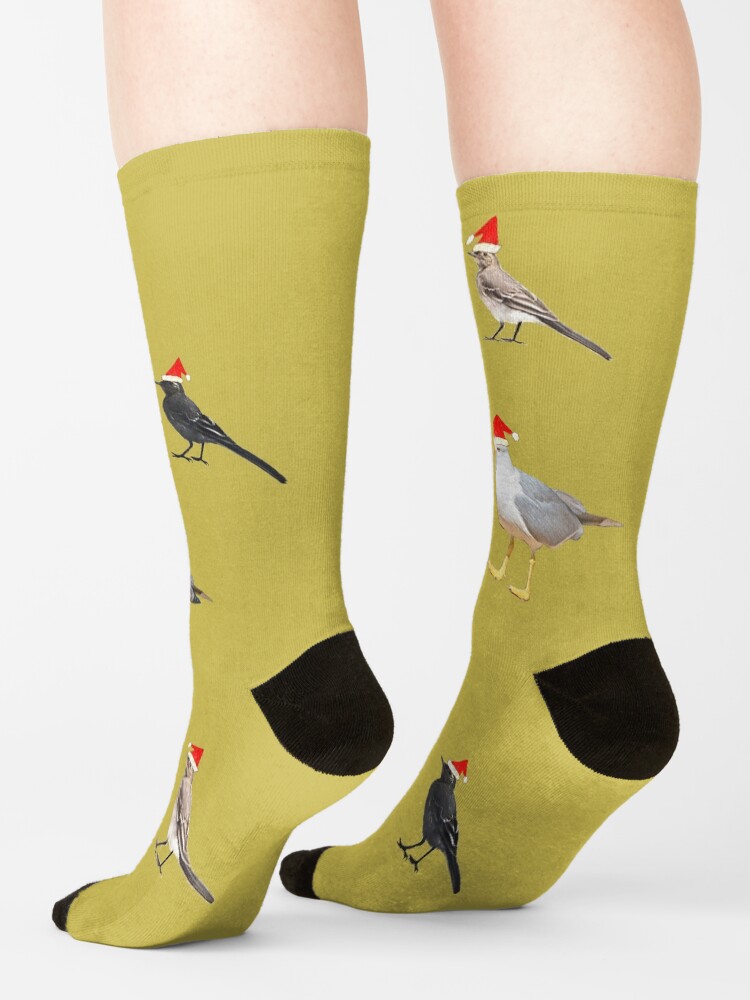 Alternate view of Birds having Christmas party (yellowish) Socks