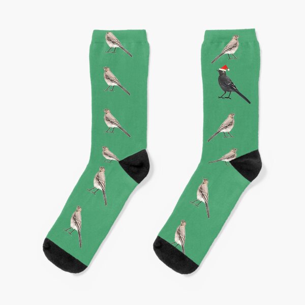 Black wagtail ready for the Christmas party Socks
