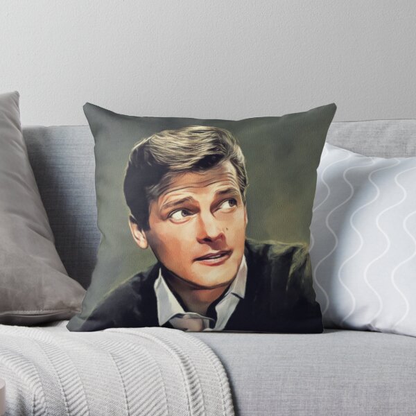 Sir Roger Moore, Actor Throw Pillow