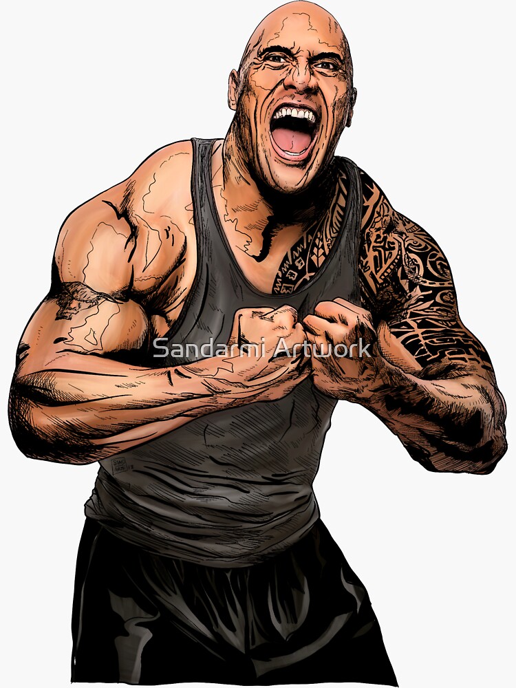 Dwayne The Rock Johnson Eyebrow Raise Sticker for Sale by