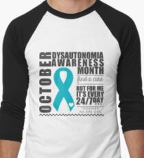 October - Dysautonomia Awareness Month Men's Baseball ¾ T-Shirt