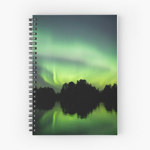 Item preview, Northern lights glowing over lake in Finland designed and sold by Juhku.