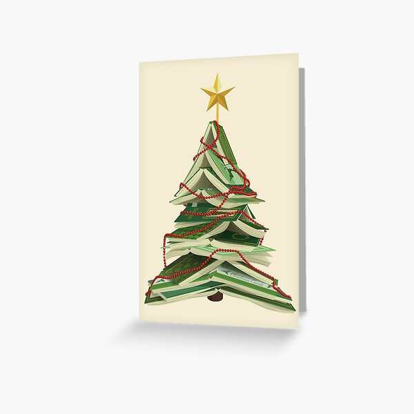 Christmas Tree of Books Greeting Card