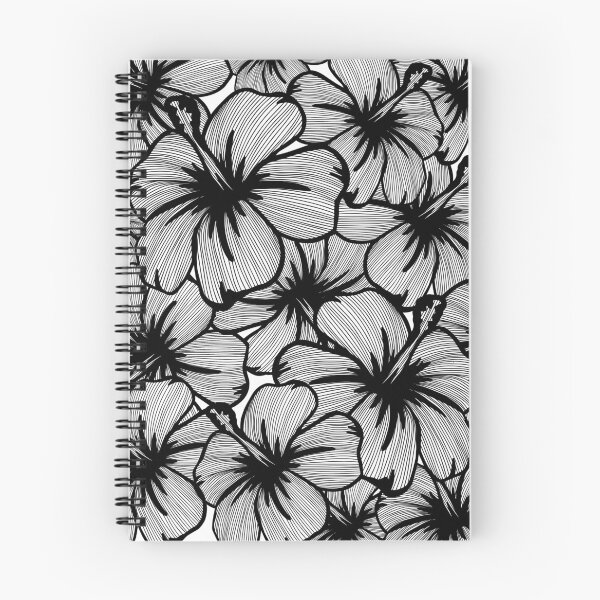 Item preview, Black and White Hibiscus Flower Line Art designed and sold by RobinLynneDes.