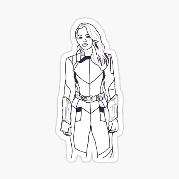 "Daisy Johnson Outline" Sticker by aosobsessed Redbubble