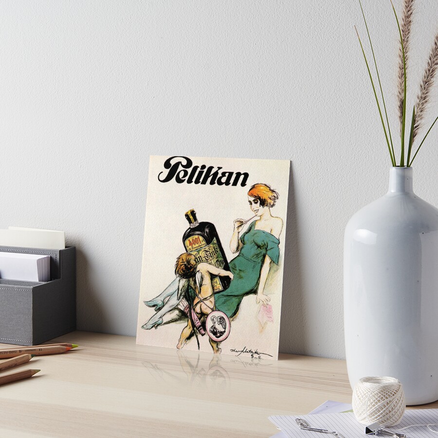 Vintage Advertising-Pelikan-Germany-1921-24"x36" Art on Canvas 