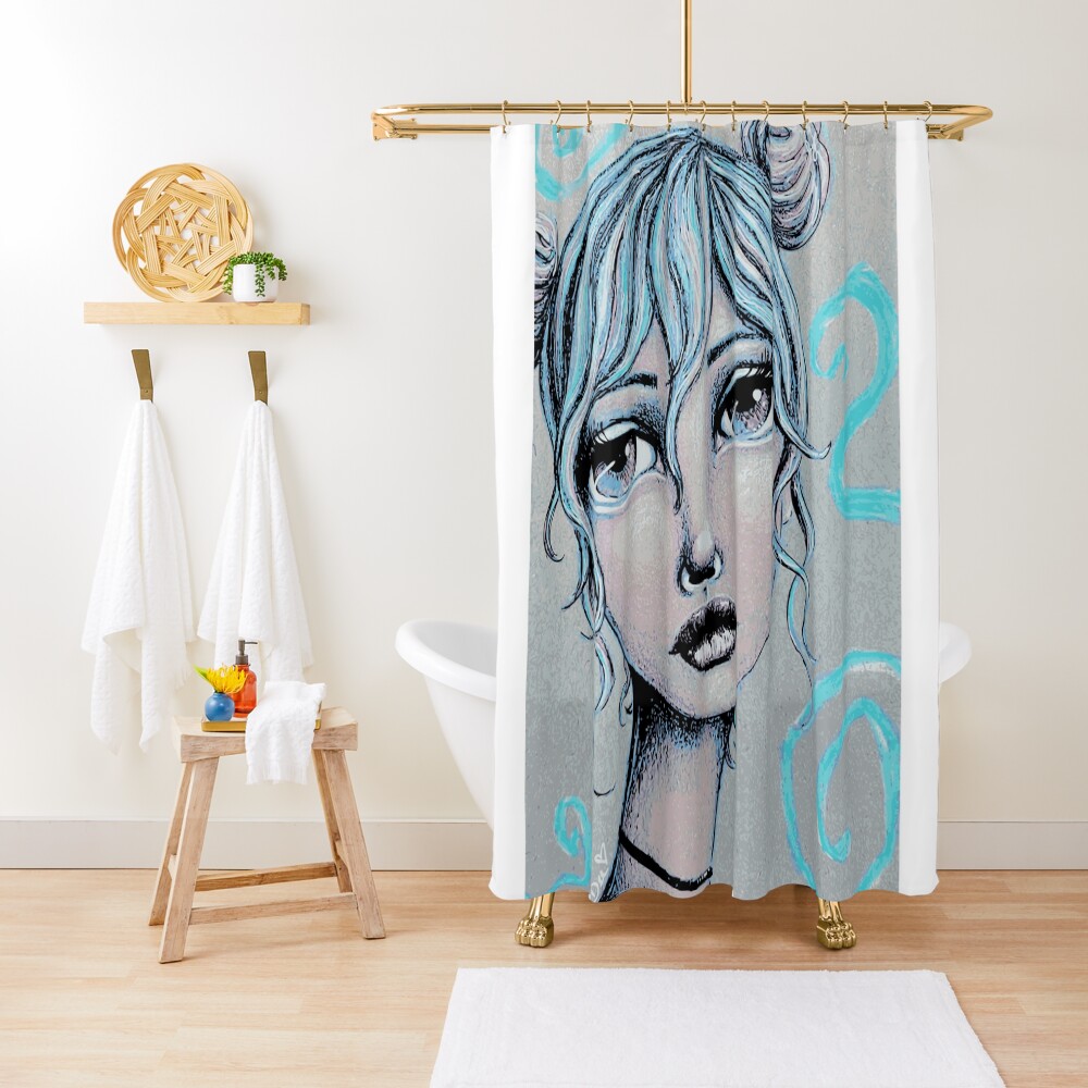 Space Buns for the Win Shower Curtain