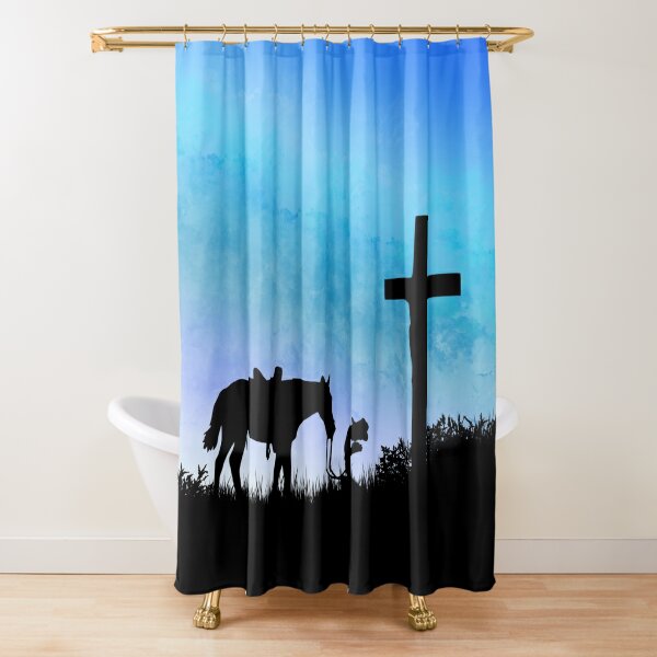 Cowboy Prayer Shower Curtain By Xdesigns4all Redbubble