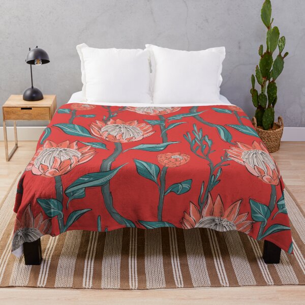 Item preview, Red protea pattern designed and sold by Milatoo.