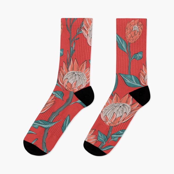 Item preview, Red protea pattern designed and sold by Milatoo.