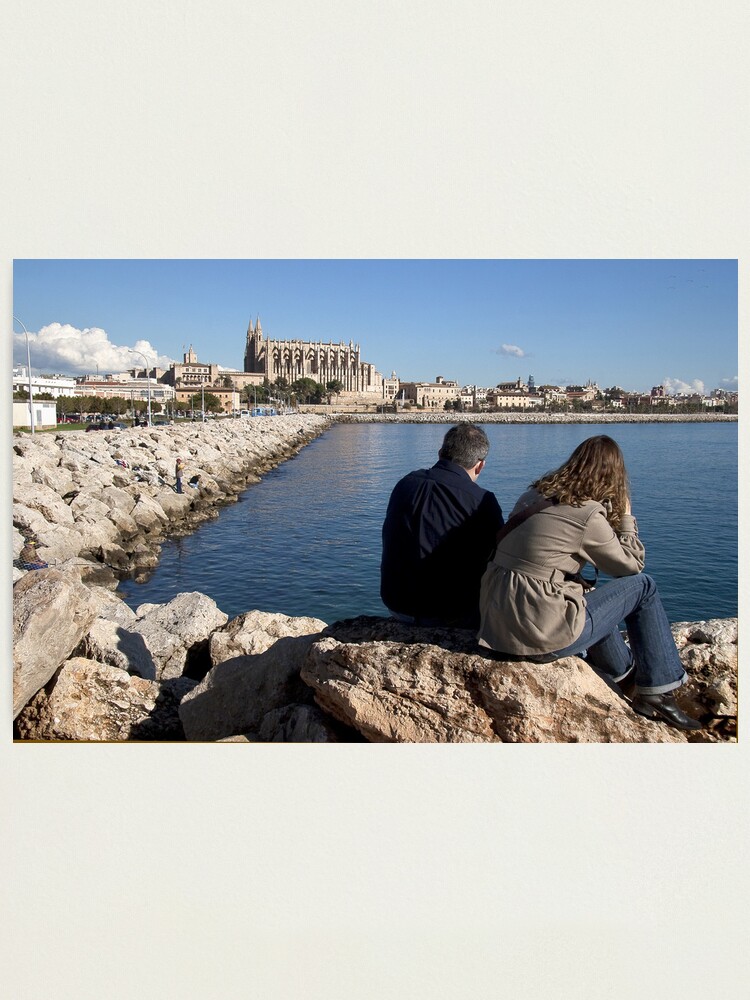 Alternate view of View of the Cathedral from a spot in Palma harbour Photographic Print